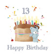 Happy 13th Birthday Cake And A Tiny Blue Bear