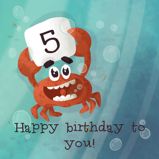 Happy 5th Birthday Funny Crab