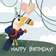Happy 5th Birthday Bird Playing Music