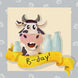 Cow With Milk Happy Birthday Card
