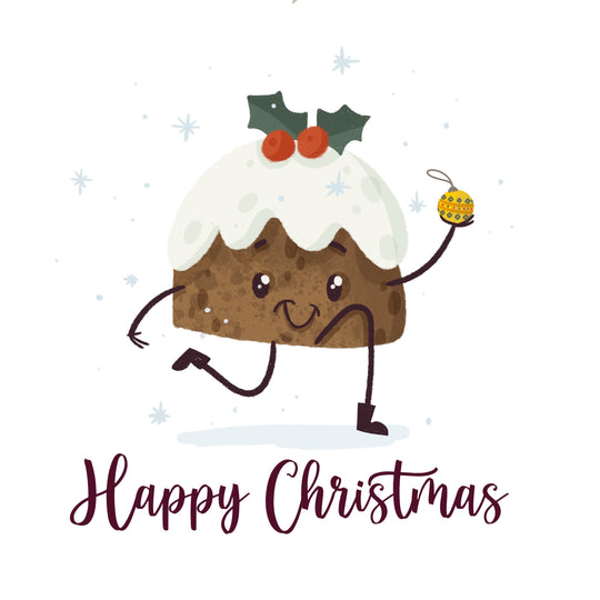 Happy Christmas Cute Pudding Card