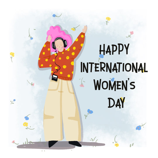 Dancing Girl Happy International Women's Day Card