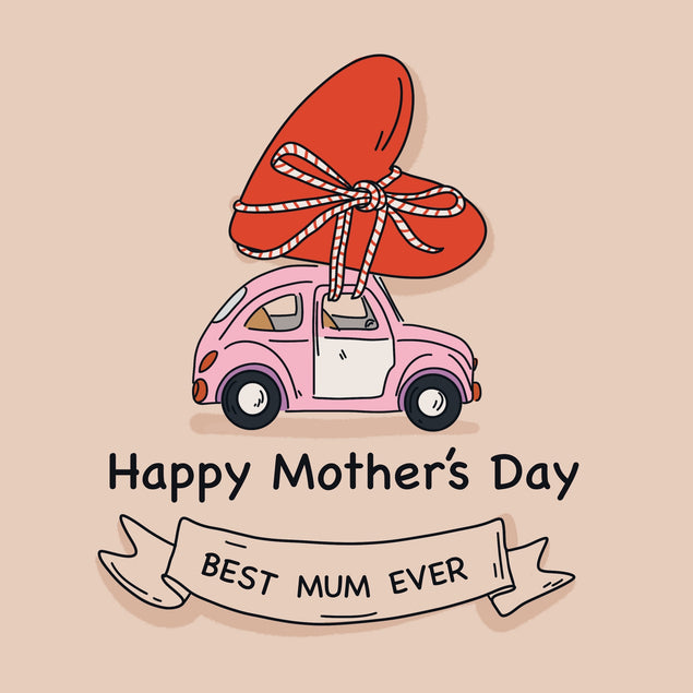 Pink Car Happy Mother's Day Mother-in-law Card Season_Mother’s Day, Recipient_For Mother-in-law