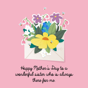 Flower Envelope Happy Mother's Day Sister Card Season_Mother’s Day, Recipient_For Sister