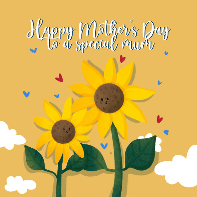 Happy Mother's Day To A Special Mum Cute Sunflowers Card Season_Mother’s Day, Theme_Sunflower
