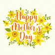 Daffodils Floral Wreath Happy Mother's Day Card Season_Mother’s Day, Seo_Daffodil