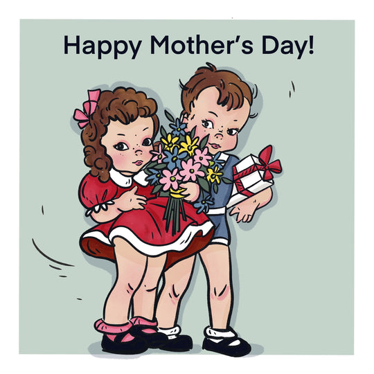 Retro Kids Happy Mother's Day Card