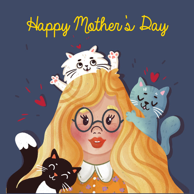 Cute Cats Happy Mother's Day Card Season_Mother’s Day, Sender_From Cat, Seo_For Cat Mum