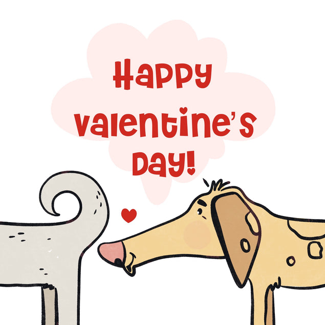 Dogs Happy Valentine's Day Card Season_Valentine’s Day, Seo_Doggie