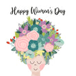 Cute Flower Hair Happy Women's Day Card Season_International Women’s Day, greeting_card, Style_Cute