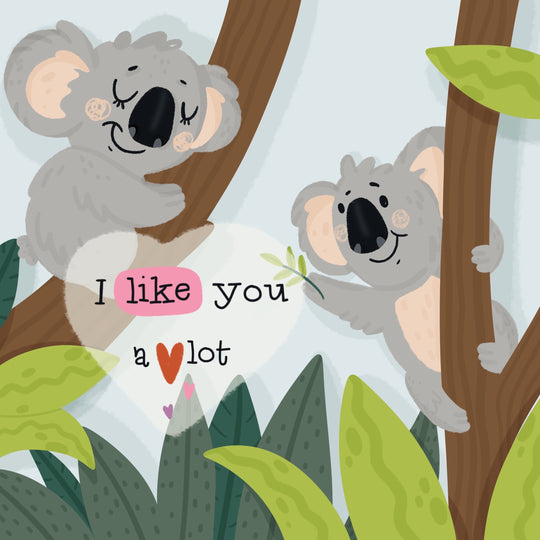 I Like You A Lot Cute Koalas Valentine's Day Card