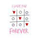 I Love You Forever Tic-Tac-Toe Valentine's Day Card