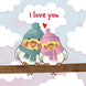 Warm Dressed Bird Couple Happy Valentine's Day Card