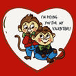 Cute Vintage Monkeys Valentine's Day Card Season_Valentine’s Day, Style_Vintage, Style_Funny