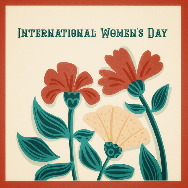 Vintage Flowers Happy International Women's Day Card Season_International Women’s Day, greeting_card, Style_Vintage