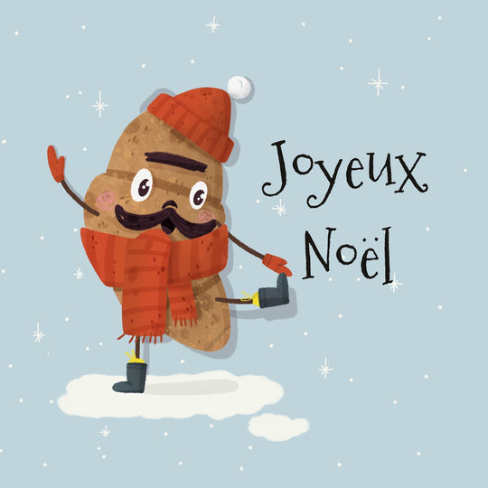 Cute Croissant French Christmas Card