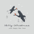 Merry Christmas And Happy New Year Flying Black Swans Card Season_Christmas Seo_Swan
