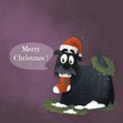 Scottish Black Dog Merry Christmas Card Seo_Scottish