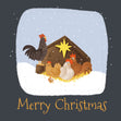 Merry Christmas Cute Hens Card Season_Christmas Seo_Farm