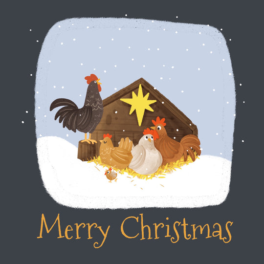 Merry Christmas Cute Hens Card