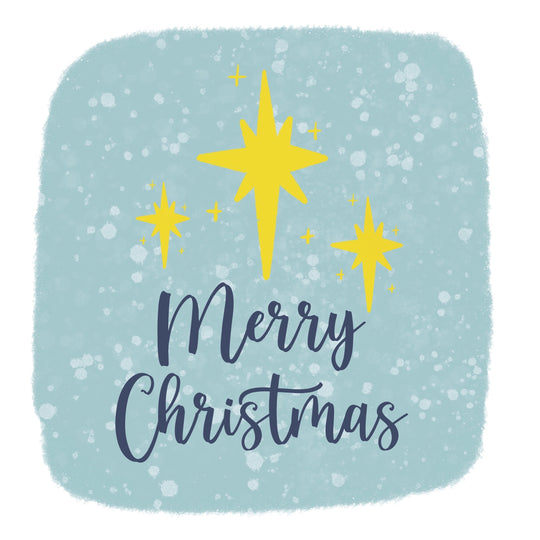 Merry Christmas Yellow Stars Card