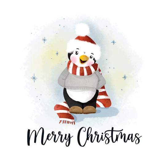 Merry Christmas Cute Penguin Card