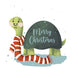 Merry Christmas Cute Turtle Wearing A Scarf Card