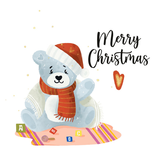 Cute Bear Merry Christmas Great Grandson Card
