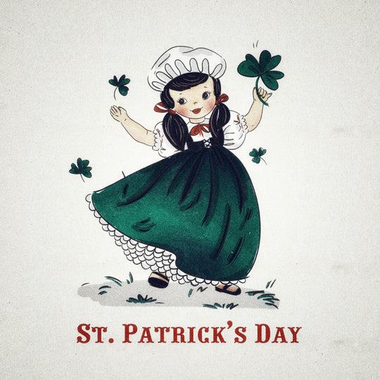 Little Girl And Shamrocks St. Patrick's Day Card