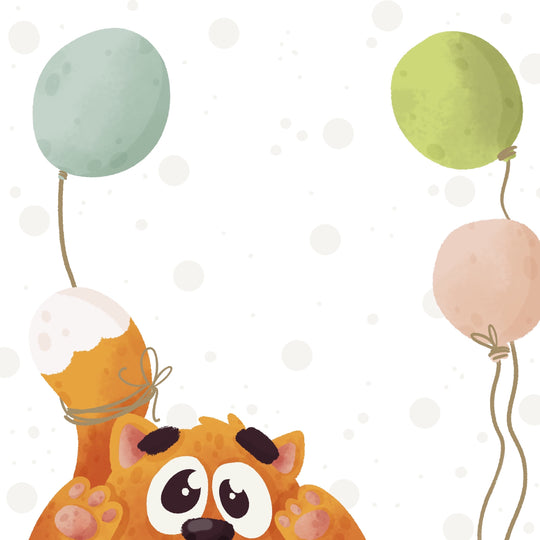 Cute Cat With Balloons Blank Card