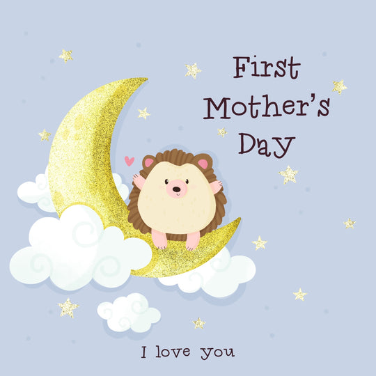 Cute Hedgehog Happy First Mother's Day Card