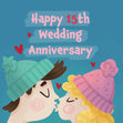 Happy 15th Wedding Anniversary Kissing Couple Card Occasion_Wedding Anniversary Anniversary_15th Anniversary Occasion_Anniversary