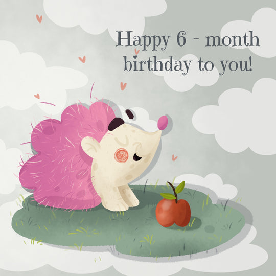 Pink Hedgehog Happy Birthday Card