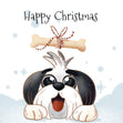Happy Christmas Cute Shih-Tzu And A Bone Card Season_Christmas Seo_Shih Tzu