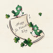 Cute Green Birds St. Patrick's Day Card Season_St. Patrick's Day, Style_Vintage