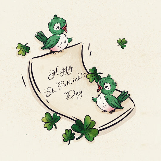 Cute Green Birds St. Patrick's Day Card