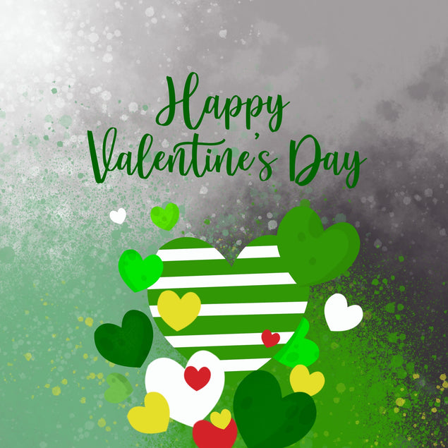 Green Celtic Hearts Happy Valentine's Day Card Season_Valentine’s Day, Theme_Celtic