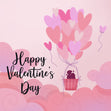 Happy Valentine's Day Huge Pink Heart-Shaped Balloons Card Season_Valentine's Day Theme_Traditional
