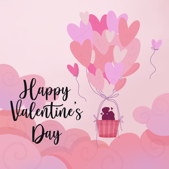 Happy Valentine's Day Huge Pink Heart-Shaped Balloons Card