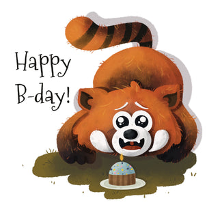 Red Panda Happy Birthday Card Seo_Red Panda