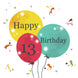 Happy 13th Birthday Colourful Balloons