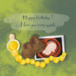 Сute Baby Picture Happy Birthday Card Seo_From Bump Recipient_For Dad