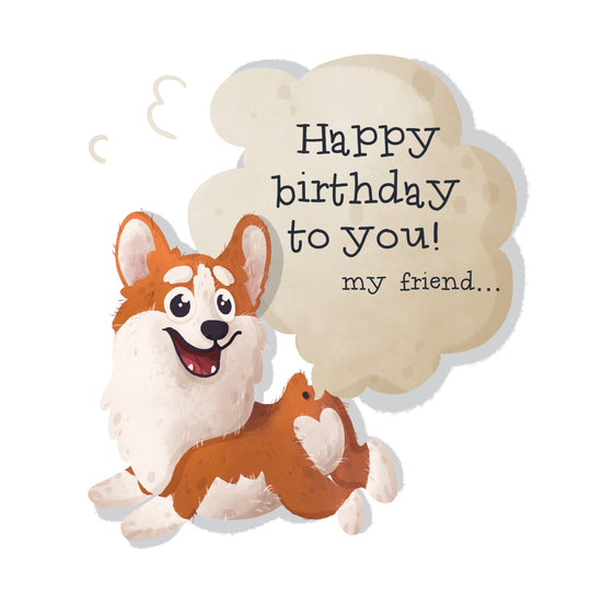 Corgi Dog Fart Happy Birthday Card
