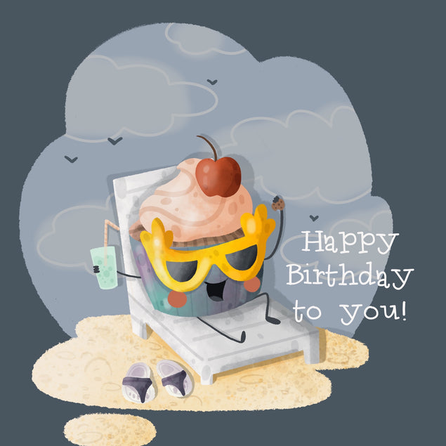 Chilling Cupcake Happy Birthday Card Theme_Cupcake Occasion_Birthday
