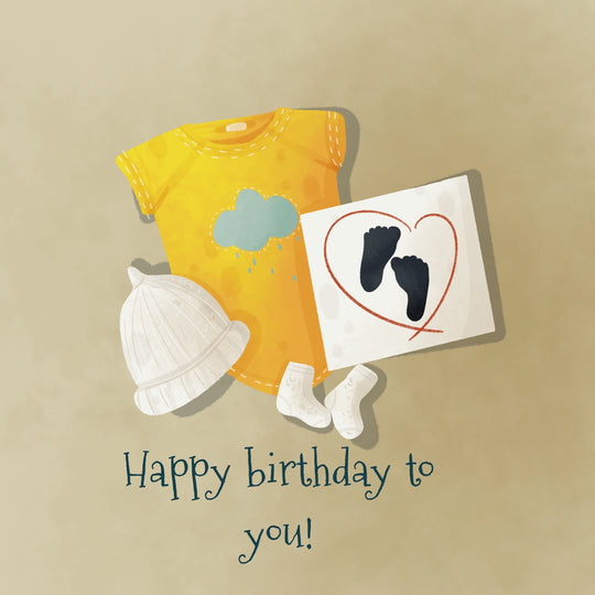 Baby Clothes Happy Birthday Card