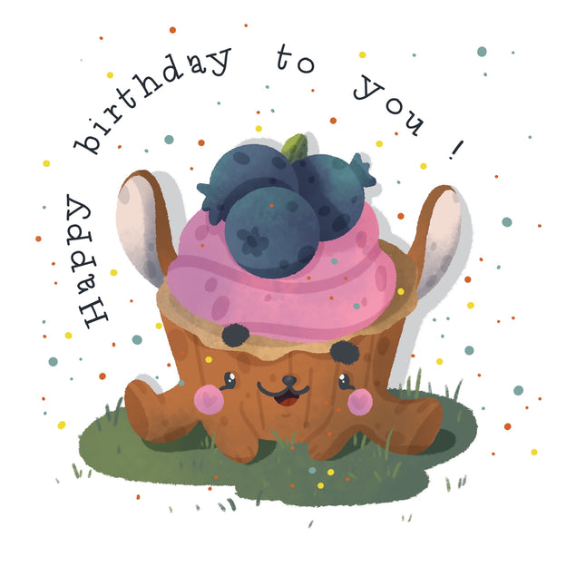 Blueberry Cupcake Happy Birthday Card Theme_Cupcake Occasion_Birthday