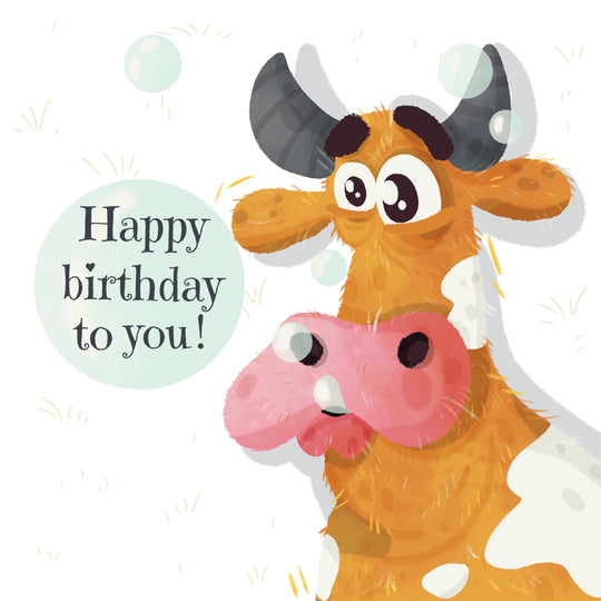 Ginger Cow Happy Birthday Card
