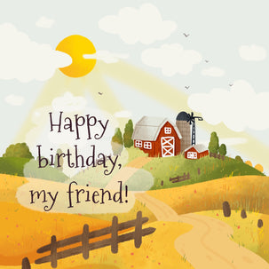 Cozy Farm Happy Birthday Card Seo_Farm Seo_For Farmer