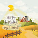 Cozy Farm Happy Birthday Card