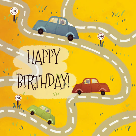Cars Happy Birthday Card